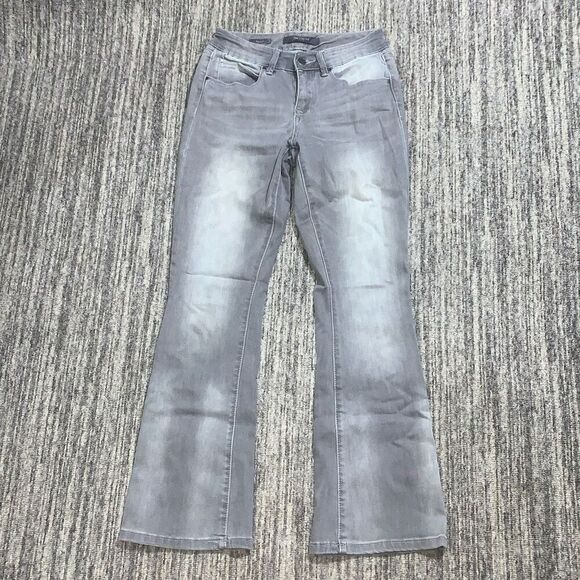 The Limited Womens Size 6‎ Petite Boot Cut Denim Jeans Gray Distressed Faded - Picture 1 of 8